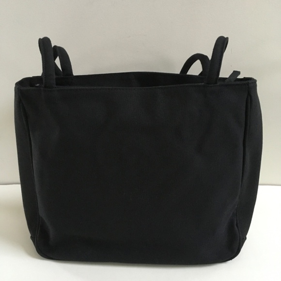 SAKS FIFTH AVENUE Black Tote BAG Purse Handbag Embroidered Logo Y2K NEW - Picture 5 of 13